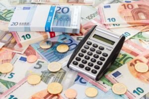 calculatrice avec billets et pieces euros