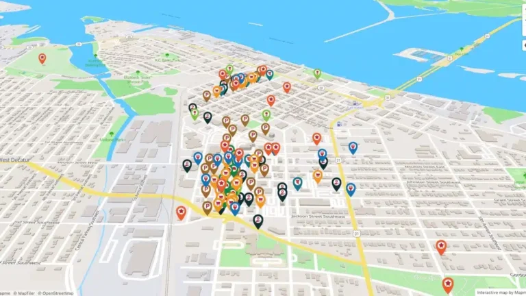 carte interactive avec epingles locales colorees