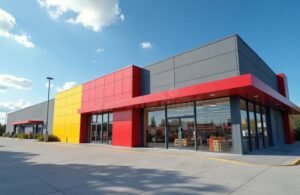 facade coloree dun supermarche moderne